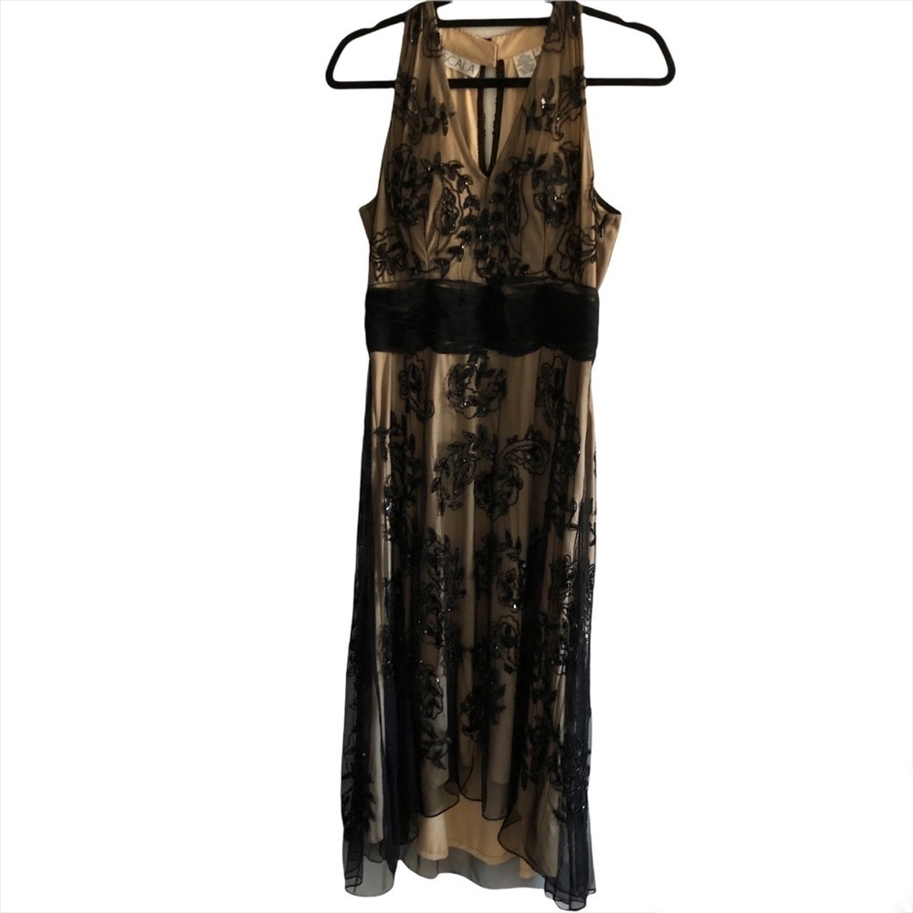 Vintage Scala beaded formal flower maxi dress